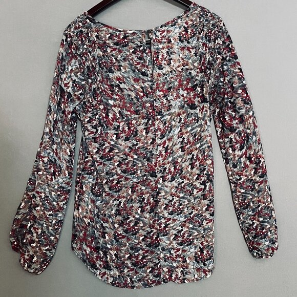 Babeau Semi Sheer Multi Color Blouse in Large - Picture 7 of 7